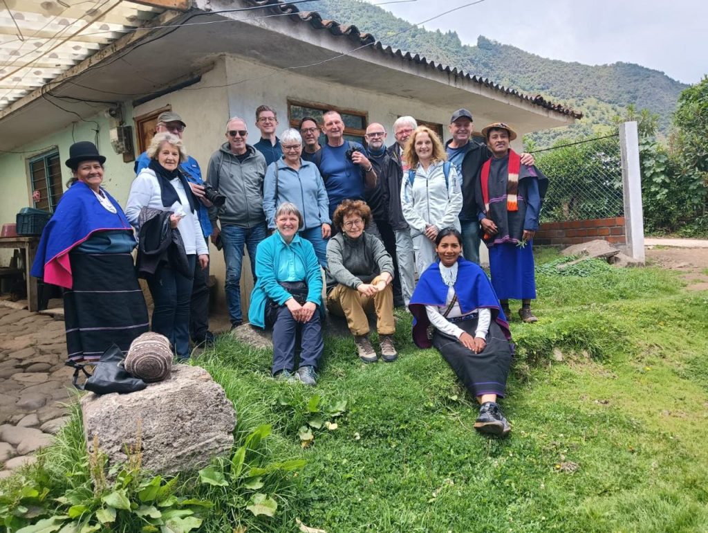 Traveller group visiting and learning from Guambiano community in Silvia